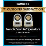 Samsung - Bespoke 29 Cu. Ft. 4-Door Flex French Door Smart Refrigerator with AI Family Hub+ and AI Vision Inside - White Glass